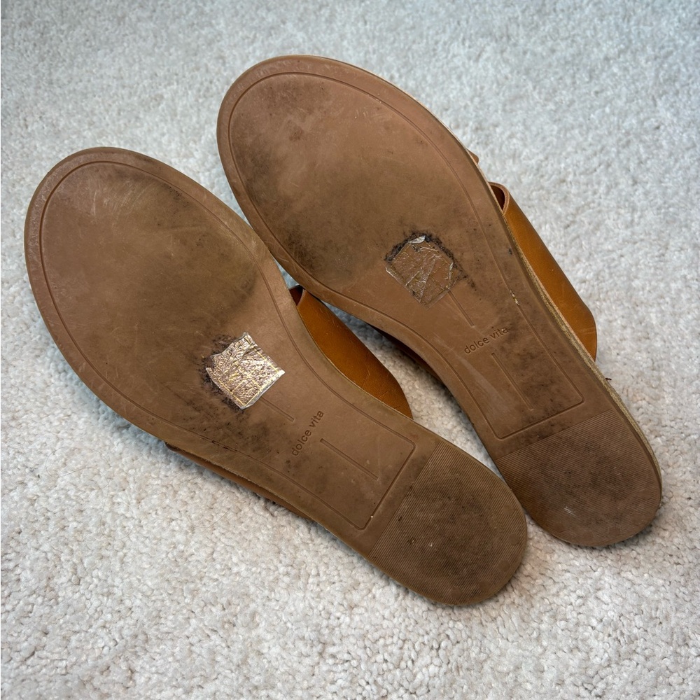 Dolce Vita Women's Tan Leather Sandals - Picture 6 of 7